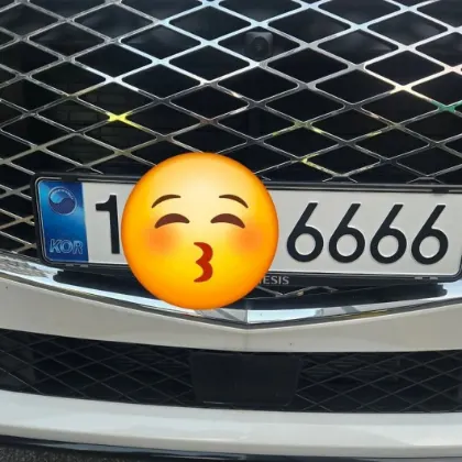 포커번호판 작업 사진 — 6666 번호판을 장착한 차량